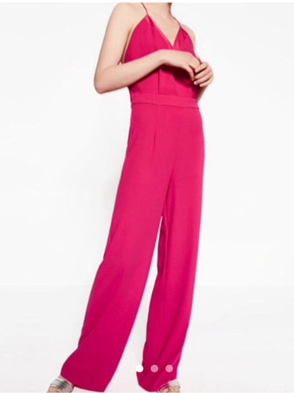 Zara Fuchsia V-Neck Jumpsuit